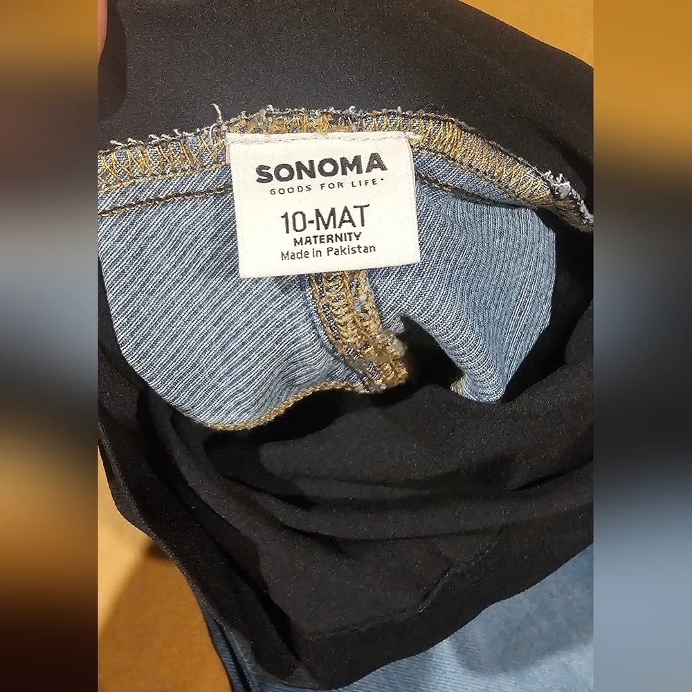 Sonoma Light Blue Maternity (10) Distressed Boyfriend Jeans - Picture 3 of 5